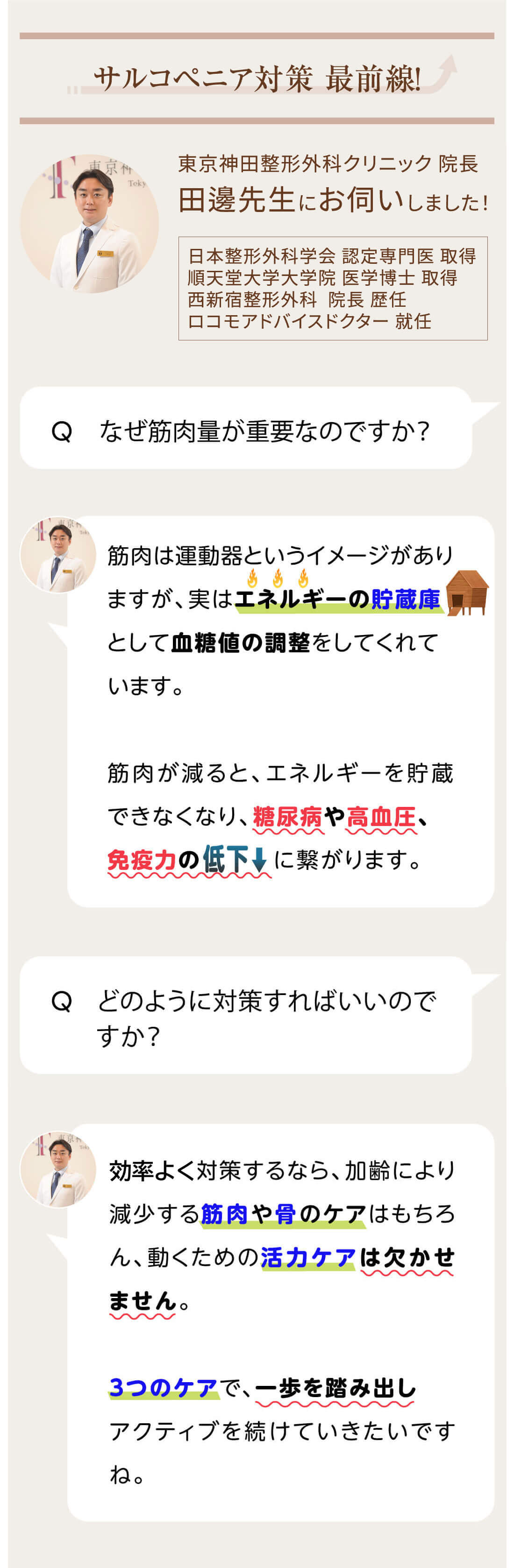 リジェネシア FINE　サルコペニア対策 最前線